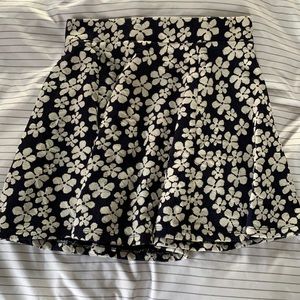 Navy Floral Skirt
